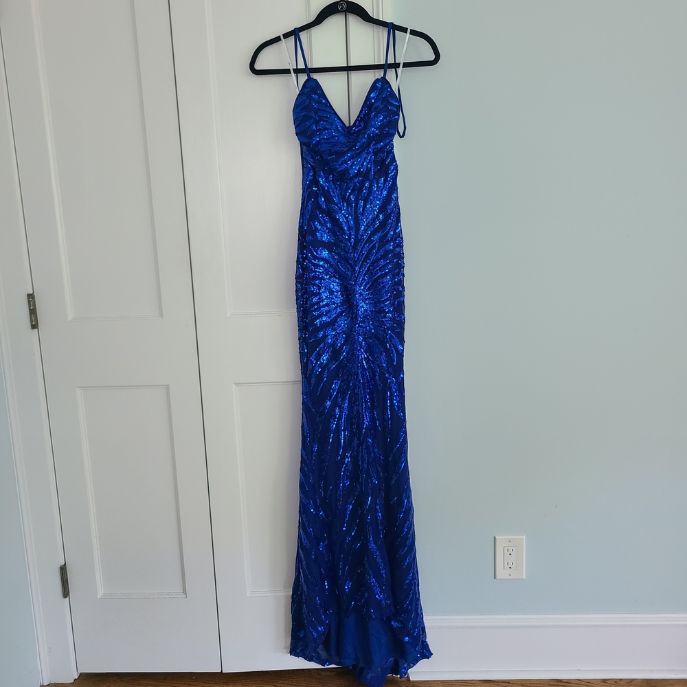 Lulu's Shimmering Sapphire Sequin Dress
